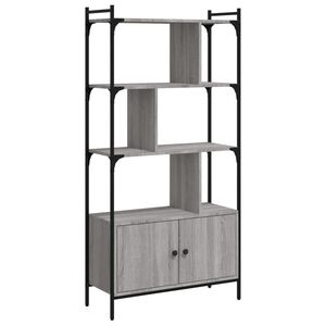 vidaXL Libreria Ante Grigio Sonoma 76,5x30x154,5 cm Legno Multistrato