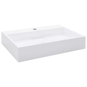 vidaXL Lavandino 60x38x11 cm Blocco in Marmo/Minerale Bianco
