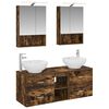 vidaXL Set di mobili per il bagno 5 pcs Rovere Fumo