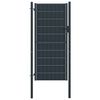vidaXL Cancello per Recinzione in PVC e Acciaio 100x204 cm Antracite