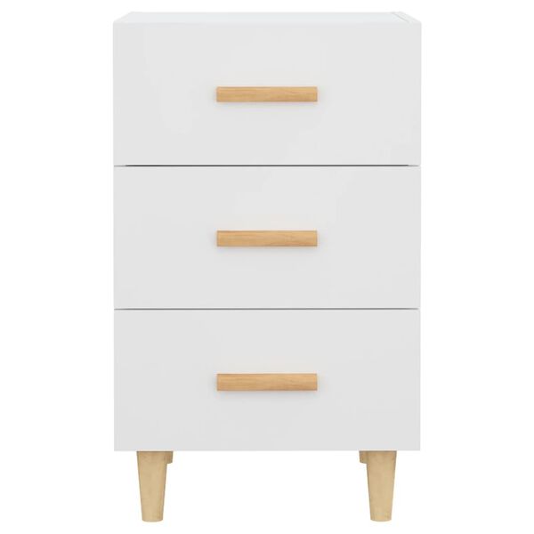 vidaXL Comodino Bianco 40x40x66 cm in Legno Multistrato