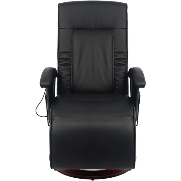 vidaXL Poltrona Massaggiante Shiatsu Nera in Similpelle