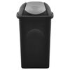 vidaXL Cestino dei Rifiuti con Coperchio Oscillante 60L Nero Argento