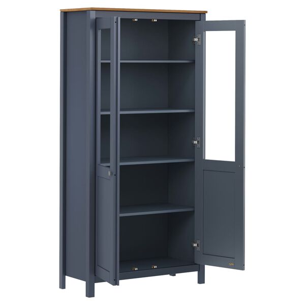 vidaXL Credenza Alta Hill Grigia 85x37x170,5 cm in Legno di Pino