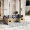 vidaXL Set Divano da Giardino 6 pz con Cuscini Beige in Polyrattan