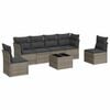 vidaXL Set Divani da Giardino 7 pz con Cuscini Grigio in Polyrattan