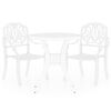 vidaXL Set da Bistrot 3 pz in Alluminio Pressofuso Bianco