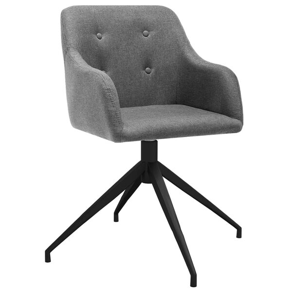 vidaXL Sedie da Pranzo Girevoli 4 pz Grigio Chiaro in Tessuto