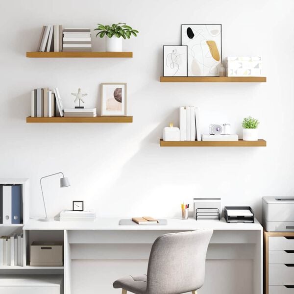 vidaXL Scaffale da parete 4 pcs Beige 90 x 23,5 x 4 cm