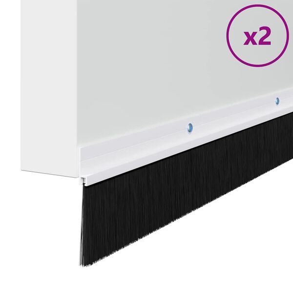 vidaXL Spazzole per porte a vite 2 pcs Bianco 100 cm Lega di alluminio