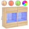 vidaXL Mobile TV a Parete con Luci LED Rovere Sonoma 78,5x30x60,5 cm