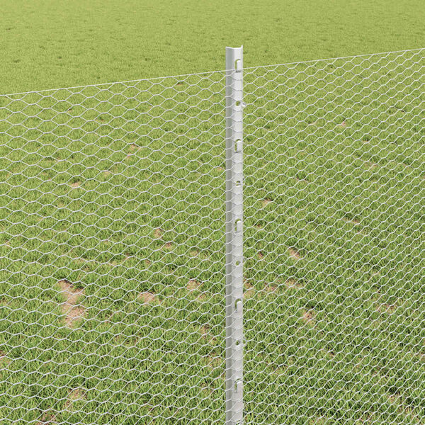 vidaXL Recinzione con Posto Argento 1 x 100 m Acciaio