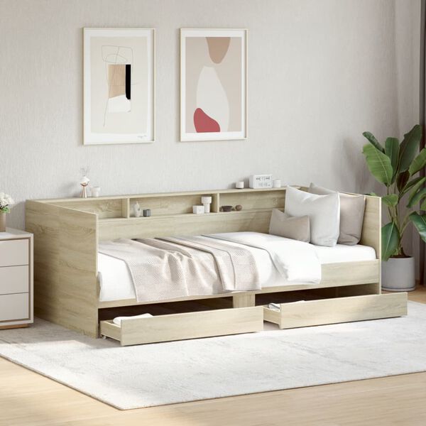 vidaXL Divano Letto con Cassetti senza Materasso 90x200 cm
