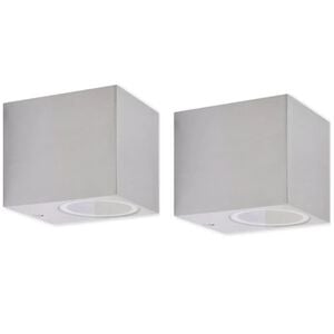 vidaXL Luce da Parete per Esterno a Cubo 2 pz