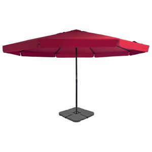 vidaXL Ombrellone da Giardino con Base Portatile Rosso