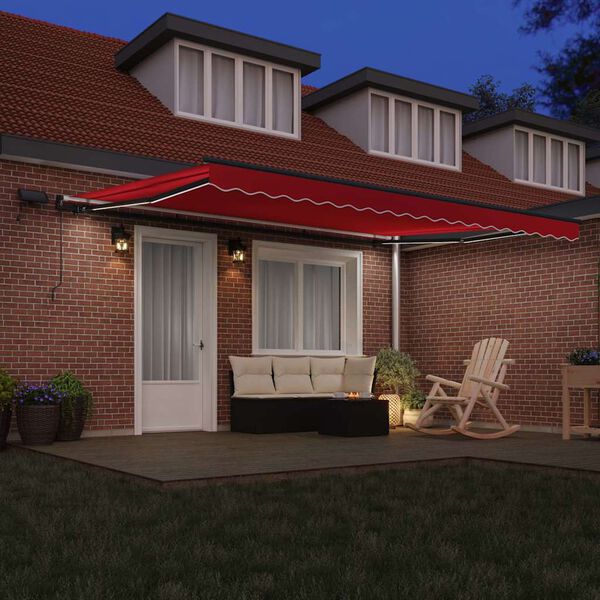 vidaXL Tenda Retrattile Rosso 450 &times;300 cm Tessuto