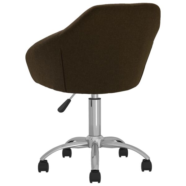 vidaXL Sedia da Ufficio Girevole Marrone Scuro in Tessuto