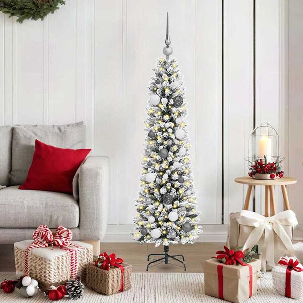 vidaXL Albero di Natale artificiale con 150 LED Bianco 150 cm