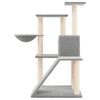 vidaXL Albero per Gatti con Tiragraffi in Sisal Grigio Chiaro 94 cm