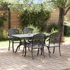 vidaXL Set da Pranzo per Giardino 5 pcs Nero Alluminio