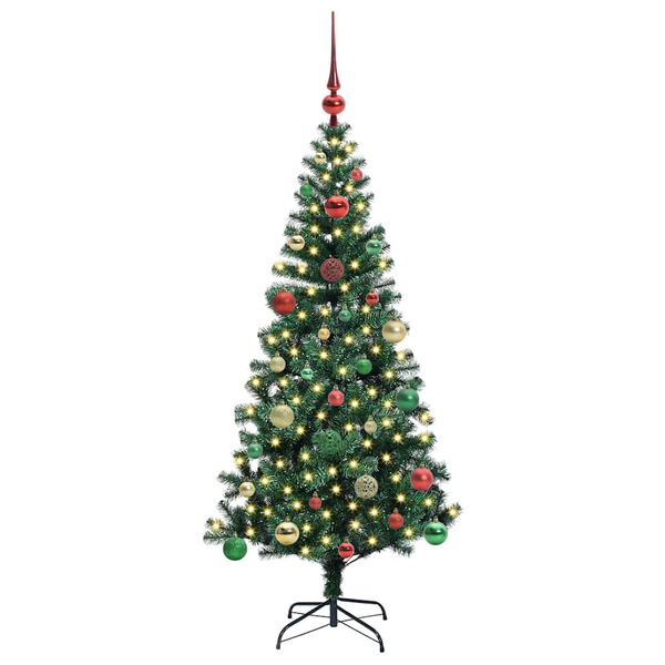 vidaXL Albero di Natale artificiale con luci integrate Verde 150 cm