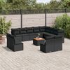 vidaXL Set Divani da Giardino 13pz con Cuscini Nero in Polyrattan