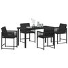 vidaXL Set da Pranzo per Giardino 5 pcs Nero polyrattan