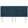 vidaXL Testiera ad Orecchio Blu Scuro 183x16x118/128 cm in Velluto