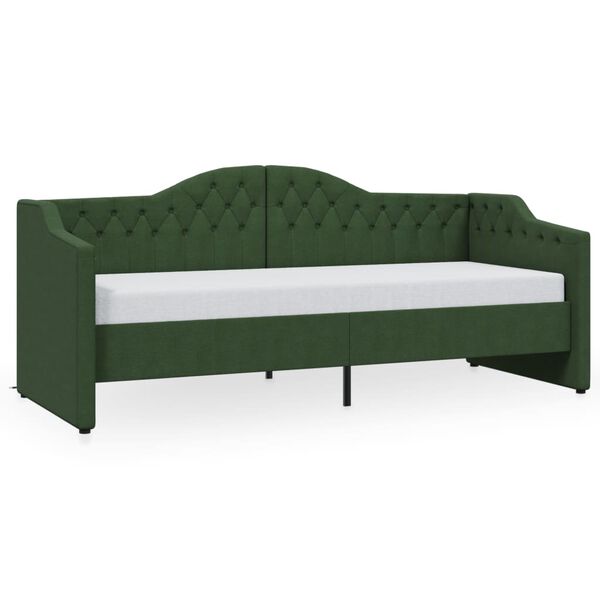 vidaXL Dormeuse con Presa USB Verde Scuro in Tessuto 90x200 cm