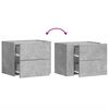 vidaXL Comodino a Muro Grigio Cemento 45x30x35 cm