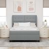 vidaXL Letto a molle con materasso Grigio chiaro 140 x 200 cm Tessuto