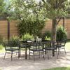 vidaXL Set da Pranzo per Giardino 7 pcs Nero polyrattan