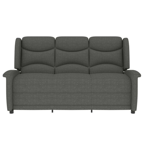 vidaXL Divano Massaggiante Reclinabile a 3 Posti Grigio Chiaro Tessuto