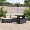 vidaXL Set di divani con cuscino 5 pcs Nero e Crema polyrattan