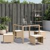 vidaXL Sgabelli Giardino con Cuscini 4pz Beige 40x40x35 cm Polyrattan