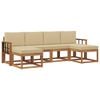 vidaXL Set di divani da esterno 6 pz Naturale e Beige