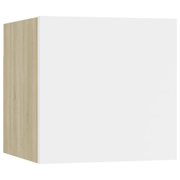 vidaXL Comodino Bianco e Rovere Sonoma 30,5x30x30 cm in Truciolato