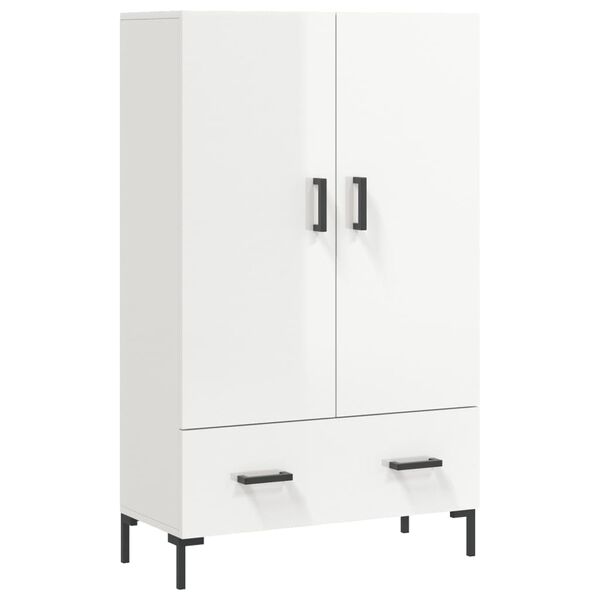 vidaXL Credenza Bianco Lucido 69,5x31x115 cm in Legno Multistrato