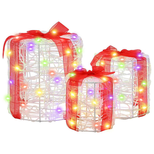 vidaXL Decorazione Scatola Regalo 3 pcs colorato 20 x 20 x 21 cm