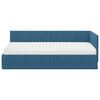 vidaXL Struttura Letto Angolare con Materasso 2 pcs Blu Velluto