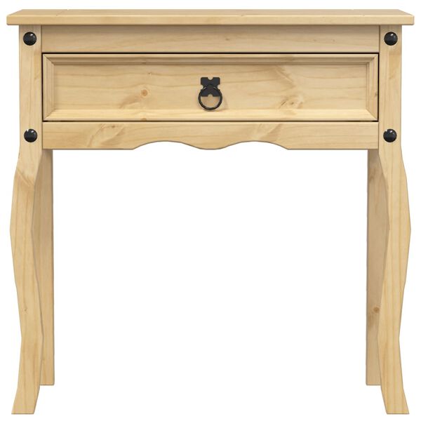 vidaXL Tavolino Consolle Corona 73x35x73 cm in Legno Massello di Pino