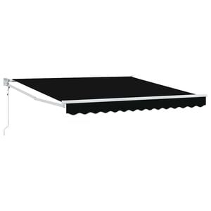 vidaXL Tenda retrattile Nero 350 x 250 cm Poliestere e Metallo