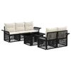 vidaXL Set Divano da Giardino 6 pz Nero e Bianco Crema polyrattan