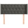 vidaXL Testiera ad Orecchio Grigio Scuro 103x16x78/88 cm in Velluto