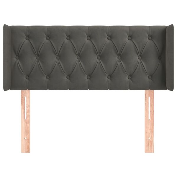 vidaXL Testiera ad Orecchio Grigio Scuro 103x16x78/88 cm in Velluto