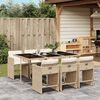 vidaXL Set da Pranzo da Giardino 7 pz con Cuscini Beige in Polyrattan