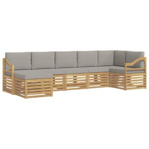vidaXL Set di divani da esterno 7 pz Bianco e Grigio Chiaro