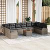 vidaXL Set Divano da Giardino con cuscino 11 pcs Grigio polyrattan