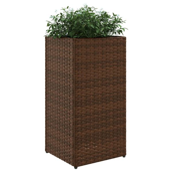 vidaXL Fioriere da Giardino 2 pz Marrone 30x30x60 cm in Polyrattan