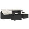 vidaXL Set Divano da Giardino con cuscino 6 pcs Nero e crema